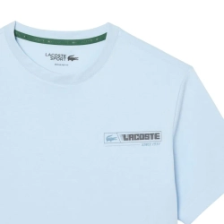 Мужская теннисная футболка Lacoste Ultra Dry Printed Sport - light blue/blue
