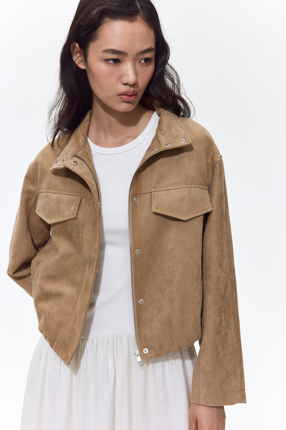 Куртка из ткани с покрытием — Светло-бежевый - H&M
