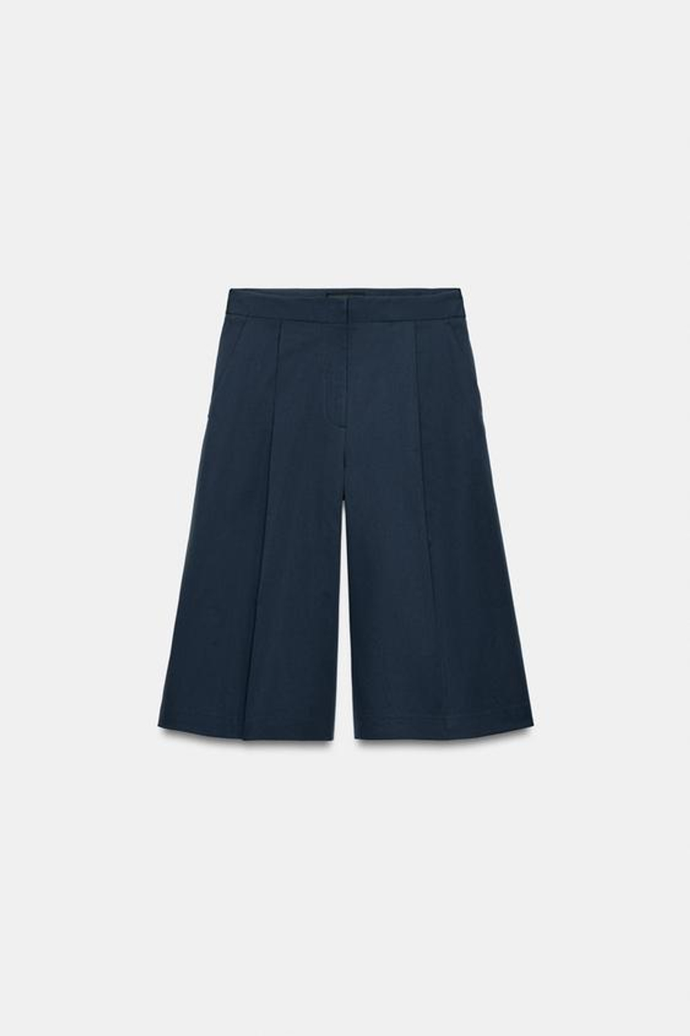 ZARA ПЛИССИРОВАННЫЕ ШОРТЫ — ZW COLLECTION, МОРСКОЙ СИНИЙ