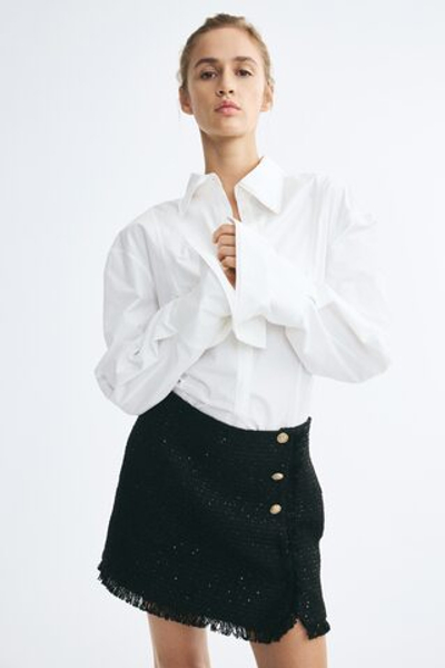 Вязаная юбка из букле с пайетками - H&M