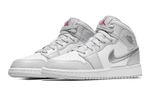 Jordan Air Jordan 1 Mid High top Basketball Shoes White Silver Unisex