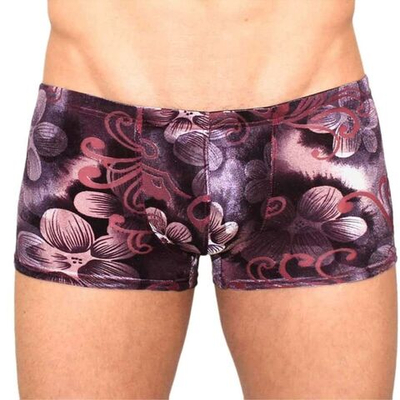 Мужские трусы-боксеры с узором под велюр Violet Flower Boxer (Размер: S) (Цвет: разноцветный)
