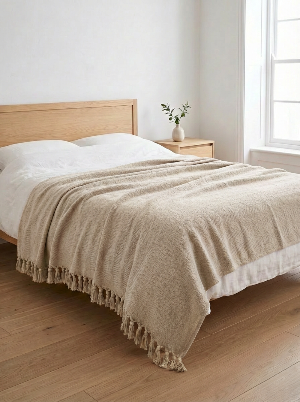 Velora Home Плед LUX Однотонный-2 кремовый цвет 200х230 100% Хлопок