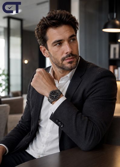 CASIO EFS-S570DC-1AUDF EDIFICE мужские наручные часы — стальной хронограф с черный циферблатом и сапфировым стеклом