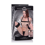 Черная бондажная система Acquire Easy Access Thigh Harness with Wrist Cuffs (Цвет: черный)