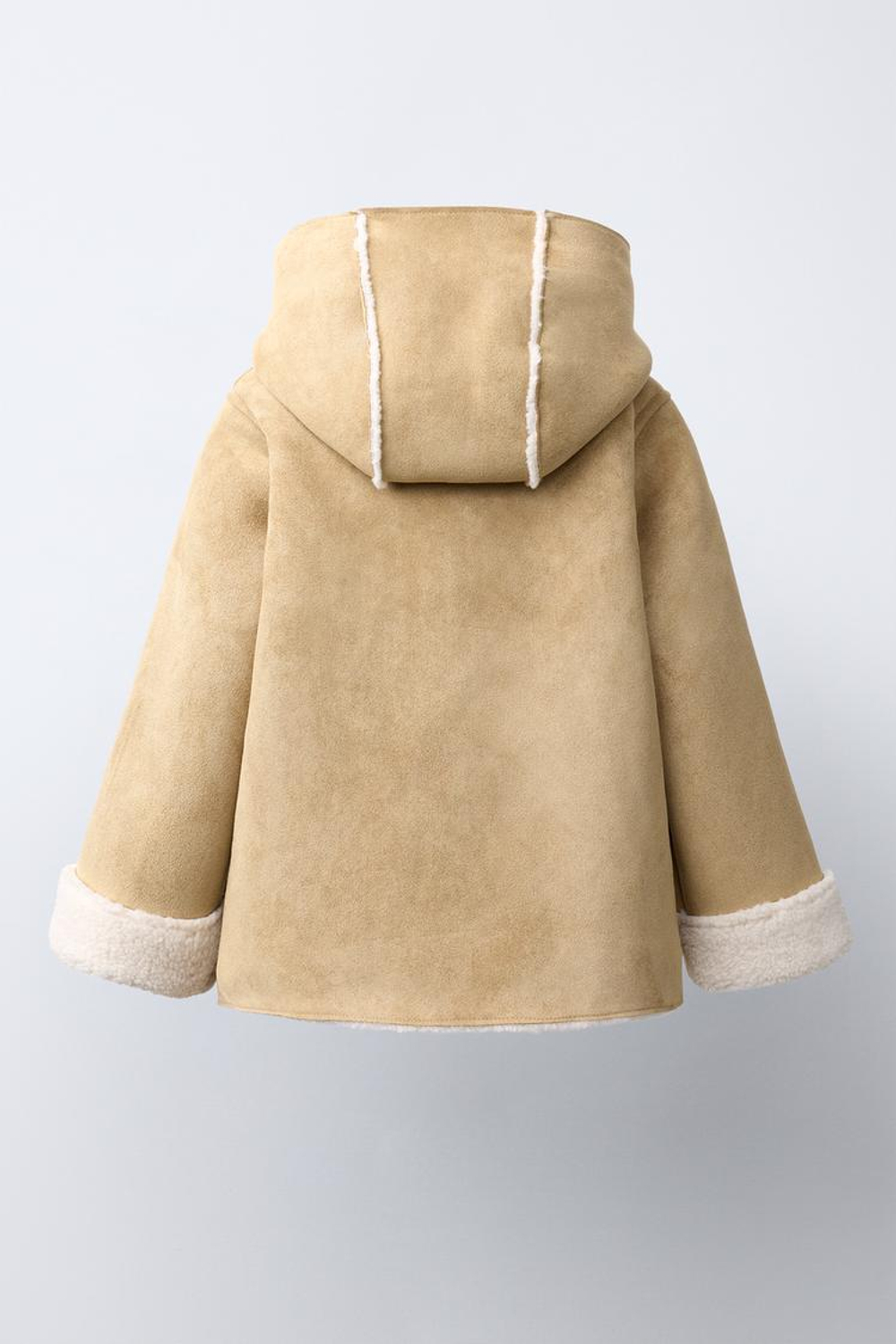 ZARA ПАЛЬТО С КАПЮШОНОМ, СВЕТЛО-БЕЖЕВЫЙ