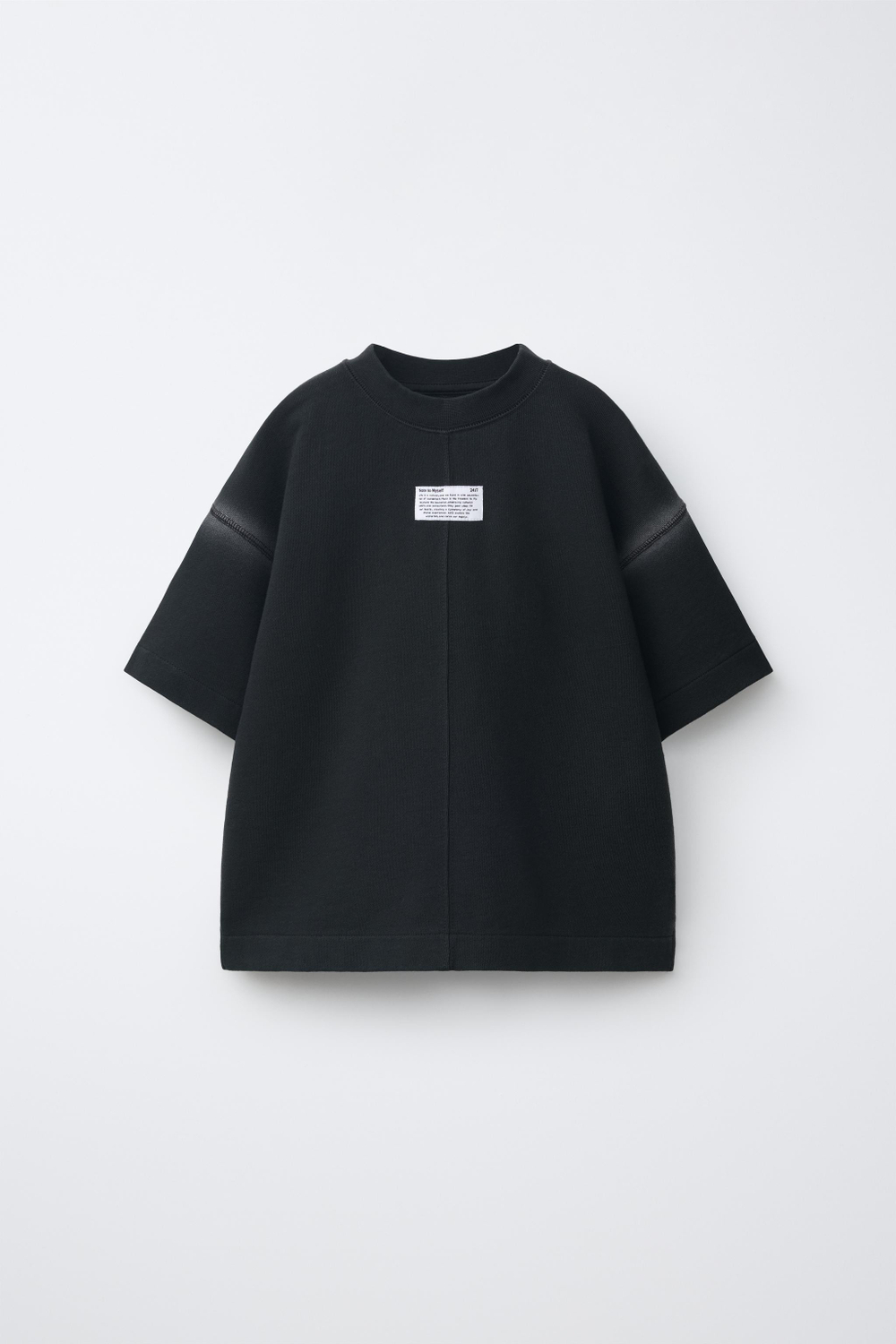 ZARA ФУТБОЛКА GARMENT DYE, ЧЕРНЫЙ