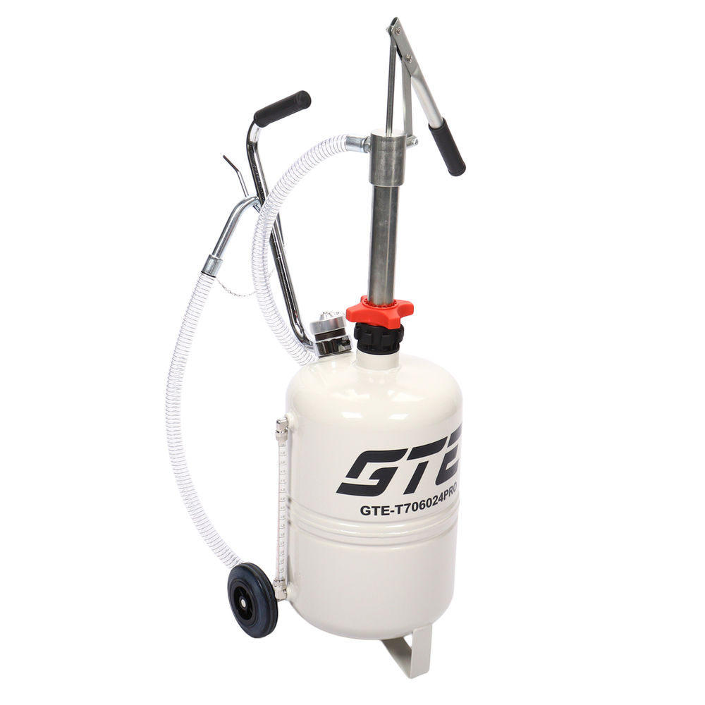 GTE-T706024PRO - Установка для подачи масла 24л ручная GTE - Установка для подачи масла GTE-T706024PRO с ручным приводом представляет собой стальную емкость объемом 24 л, c ручкой для удобства перемещения в помещении автосервиса, оборудована ручным насосом, который создает давление, необходимое для подачи масла и сходных материалов.



Характеристики:

Объем бака: 24 л
Тип привода: ручной
Длина шланга: 2 м
Количество смазки за полный цикл рычага: 220 г
Макс. вязкость масла: SAE240
Наличие колес: да


Особенности:

Установка оснащена рукояткой для комфортного перемещения в помещении автосервиса.
Специальные накладки на рукоятках обеспечивают надежный захват и комфортную эксплуатацию.
Не требует питания от электрической или пневматической сети.
