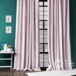 Комплект штор и покрывала из рогожки МАРИСС (арт. BL10-279-05) - (140х270)х2 см., покрывало 230х250 см. - розовый