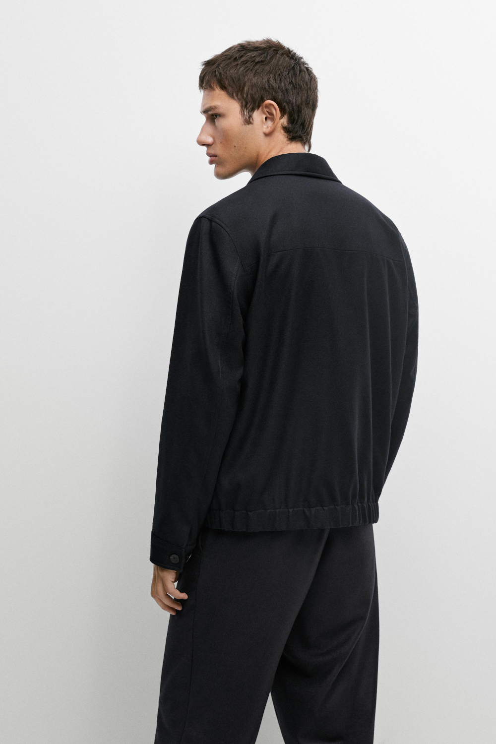 Massimo Dutti Бомбер из 100% шерсти, глубокий синий