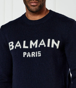 Хлопковый свитер Balmain - темно-синий(DH1KD000 KG97)