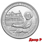 25 центов 37-й парк США Фредерика Дугласа.  2017 год (двор P)