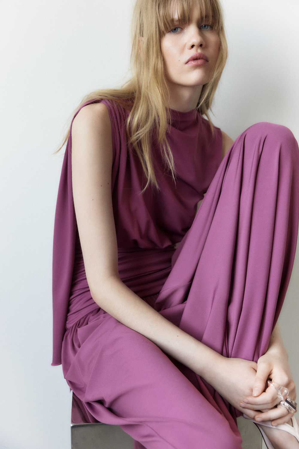 Драпированное платье из джерси — длина макси - H&M