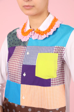 COMME DES GARCONS TRICOT БЛУЗКА С ЭЛЕМЕНТАМИ ПЭЧВОРК