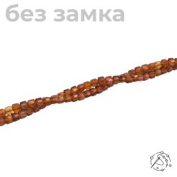 Нить бусин куб с огранкой 3 мм Гранат (спессартин)
