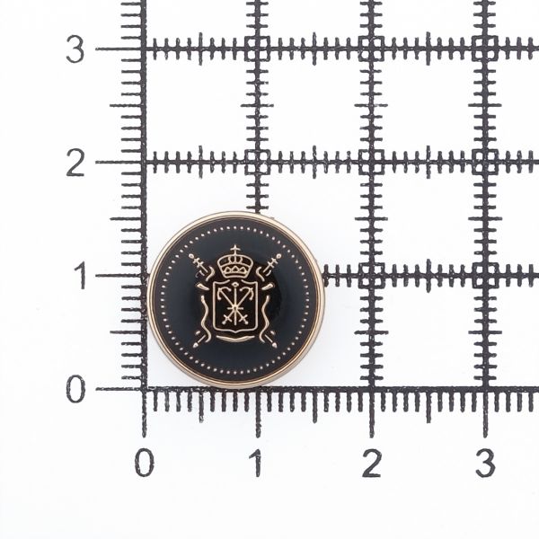Пуговицы металл на ножке 24L=15 мм, Герб (Black/G (черный/золото)), ME-657, 36 шт
