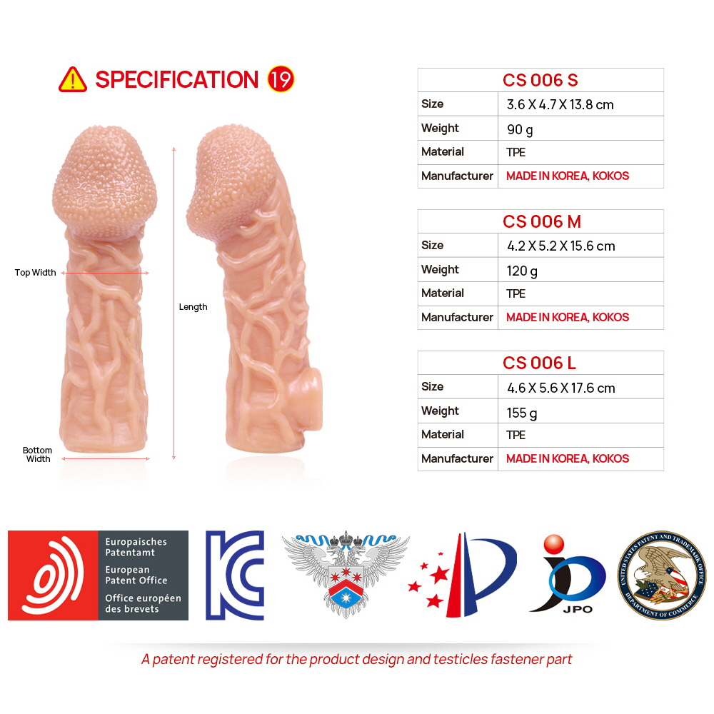 Насадка на пенис Cock Sleeve телесная рельефная KOKOS CS-006-S