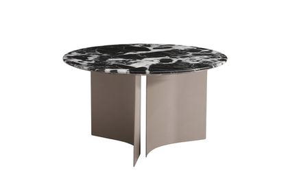 Стол журнальный d70x40см Garda Decor искусственный мрамор черный