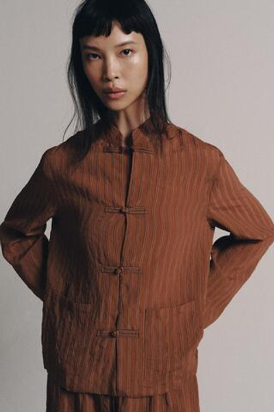 РУБАШКА В ПОЛОСКУ С ЗАСТЕЖКОЙ НА КЛЕВАНТЫ ZW COLLECTION — ZARA
