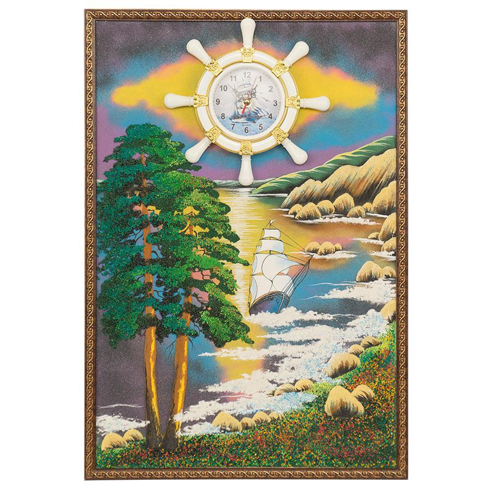 Часы с картиной "Парусник" 450х650 мм 2400 гр. R117371?
