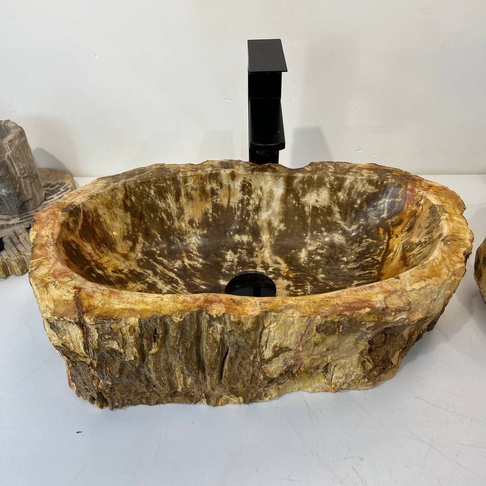 Раковина из окаменелого дерева ПАРА! OD-67005 51x30x15 из натурального камня