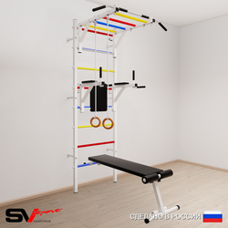 Шведская стенка Sv Sport 551 (Турник рукоход/Брусья/Скамья/Кольца)