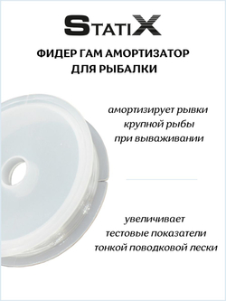Фидер гам амортизатор для рыбалки Statix (Feeder Gum) прозрачный 0.8/6м 9кг