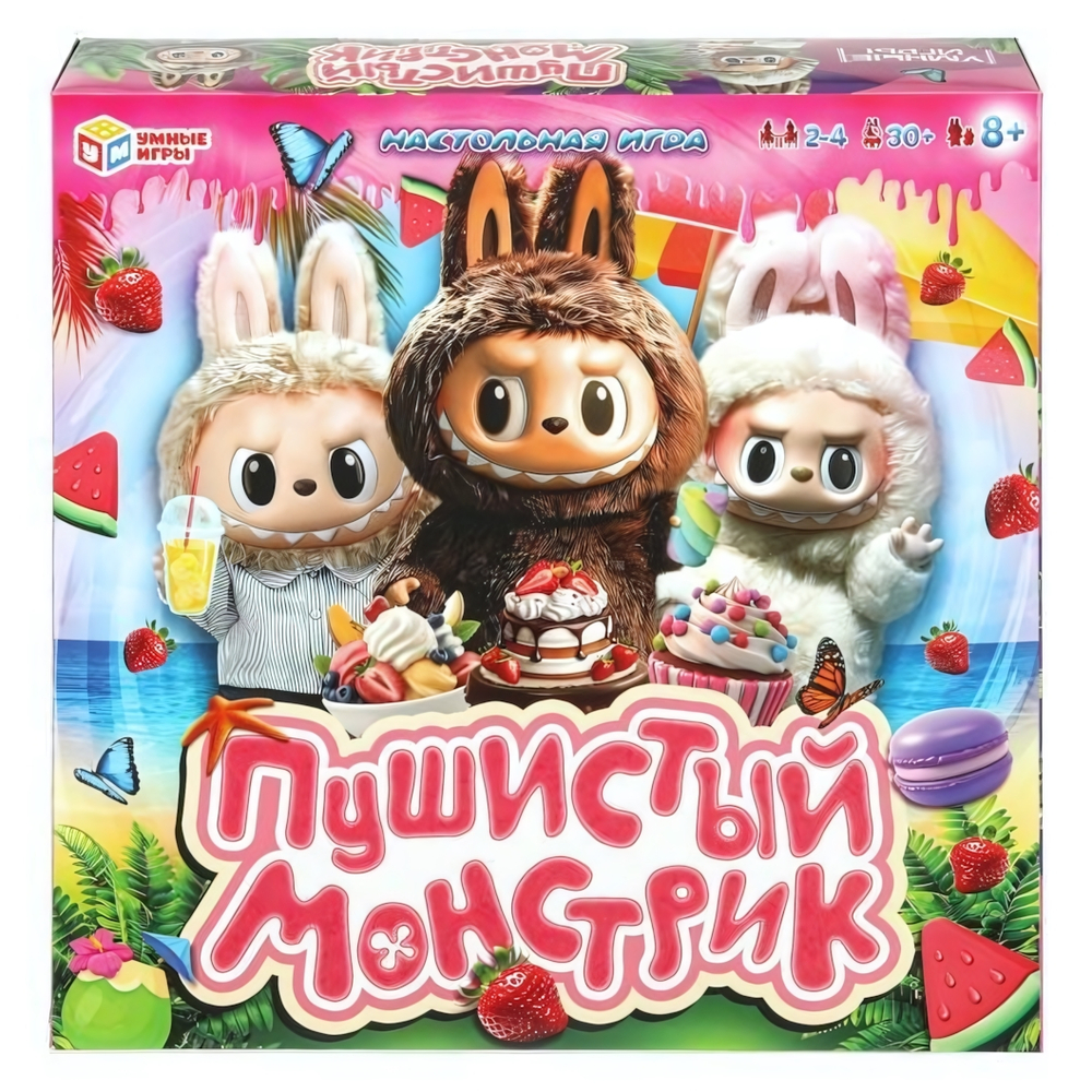 Игра-ходилка квадрат "Пушистый монстрик" 40 карточек, 4630395058865 (Умные игры)