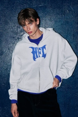 PULL&BEAR Толстовка с капюшоном HFC "Stranger Things", серый меланж