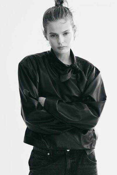 Жакет с шалевым воротником из ткани с покрытием - H&M