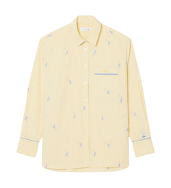 Женское теннисное поло Lacoste Oversized with Jacquard Motifs - yellow/turquin blue