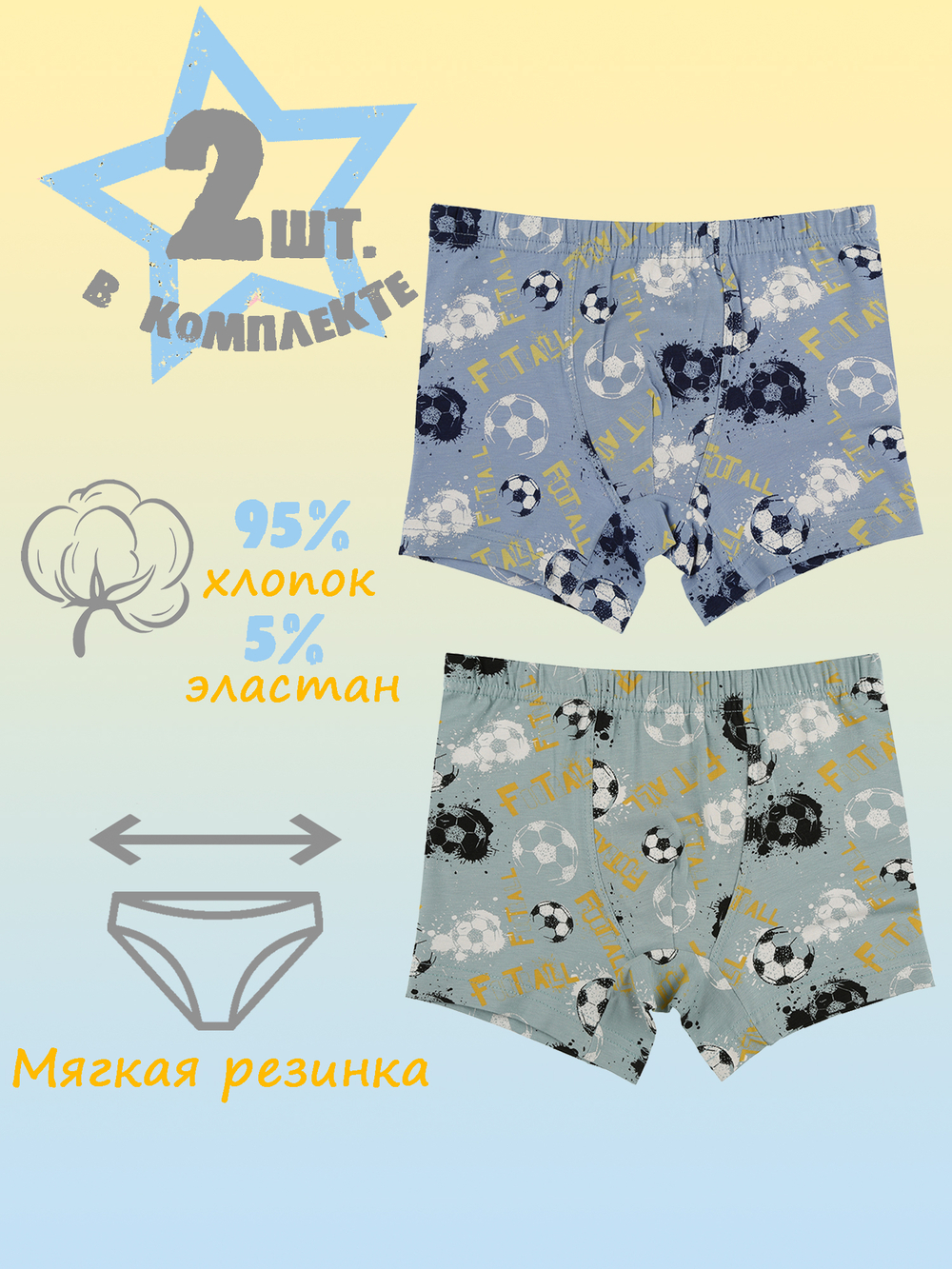 Боксеры для мальчика (2 штуки в упаковке)