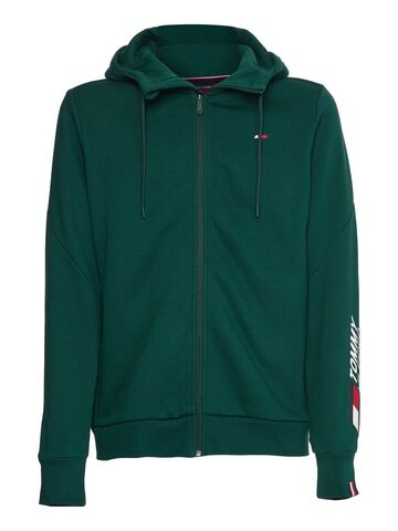 Мужская теннисная кофта Tommy Hilfiger Essentials Full Zip Hoody - зеленый