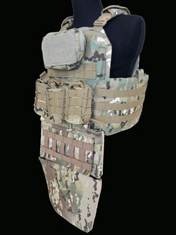 Жилет М1 + напашник, живот + защитные вставки СВМПЭ Бр1, С2