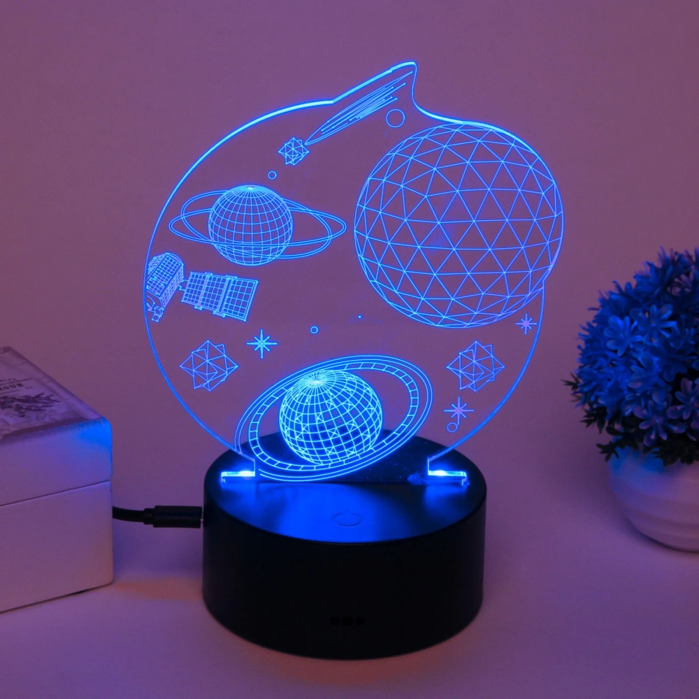 Светильник ночник «3D-Космос» на пластиковой подставке, с включателем USB