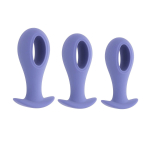 Набор из 3 анальных пробок с вибропулей Hole Punch Plug Set (Цвет: сиреневый)
