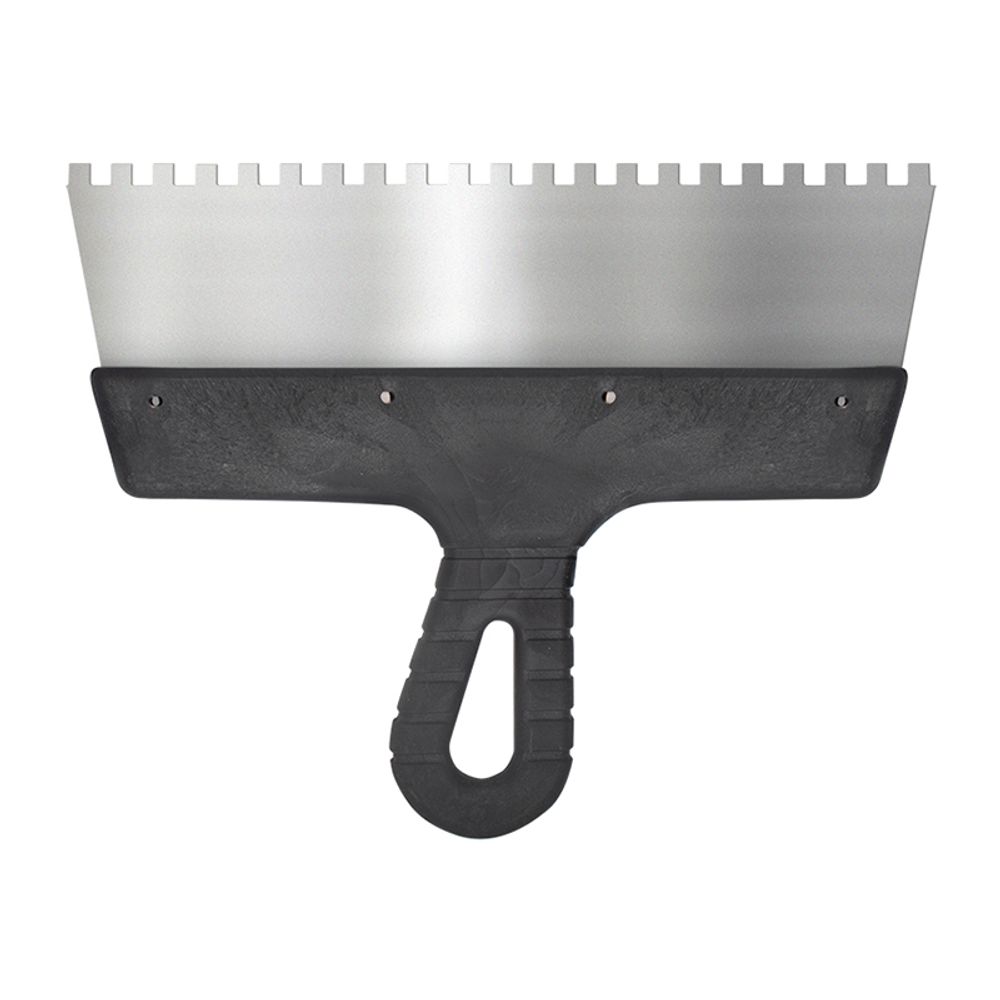 Шпатель 250мм, зуб 6мм, фасадный, нержавеющий, БИБЕР 35215 ---