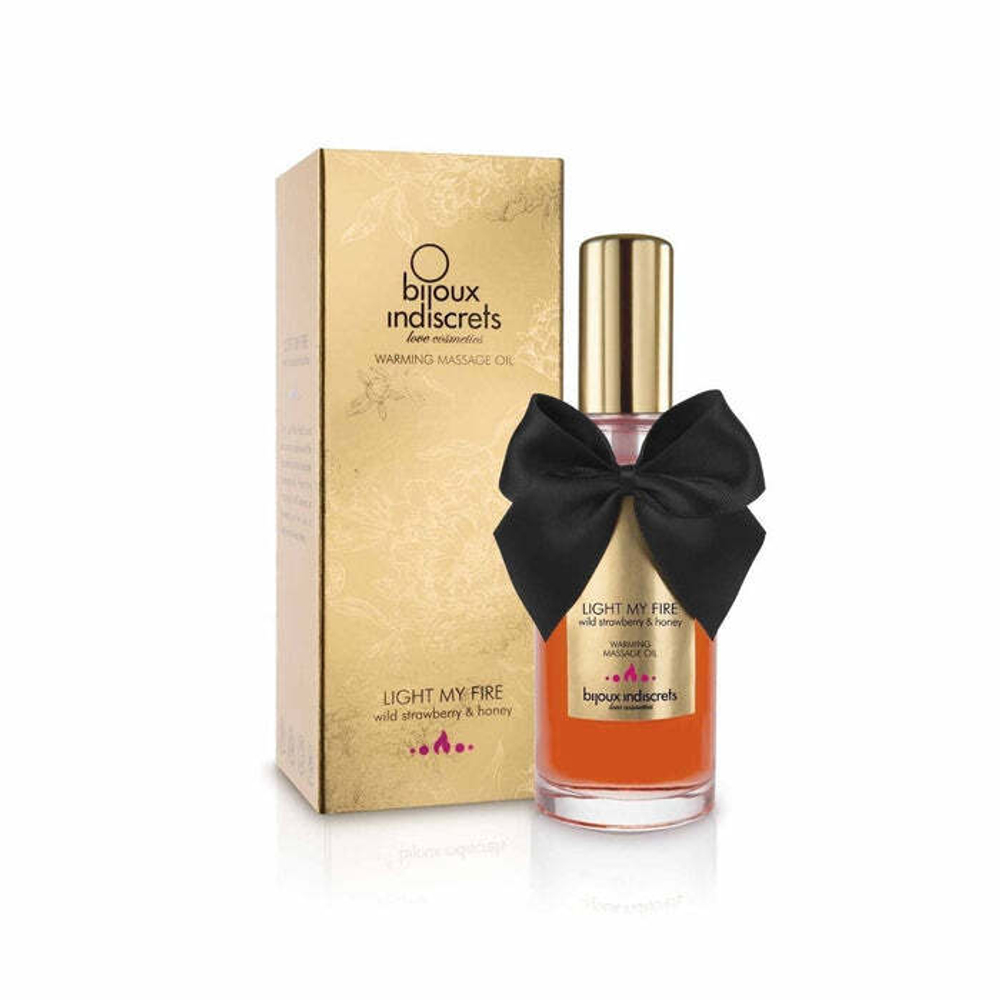 Bijoux Indiscrets Light My Fire - Разогревающее массажное масло, клубника и мед, 100 мл