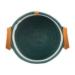 Корзина для хранения Helly Ø28х14 см, бежевая/зеленая