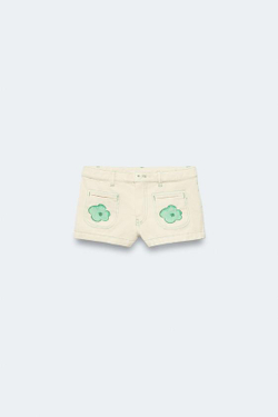 ZARA ШОРТЫ С ОТСТРОЧКОЙ В ЦВЕТОЧЕК - LIMITED EDITION, С ПРИНТОМ