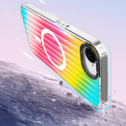 Усиленный прозрачный чехол (Gradient Rainbow) с поддержкой MagSafe от Dux Ducis для iPhone 16e и 17e, серия Zest Series Case