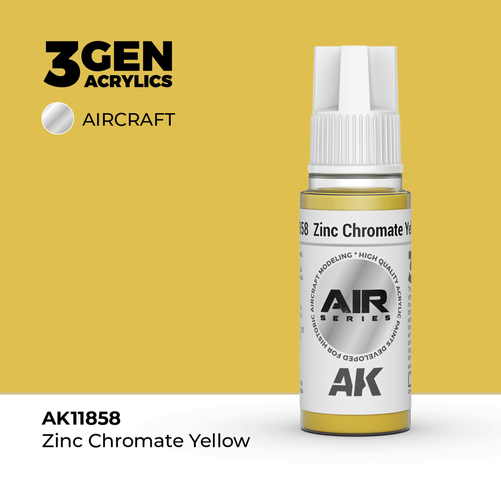 Акриловая краска AK Interactive Zinc Chromate Yellow 3GEN AIR, 18мл