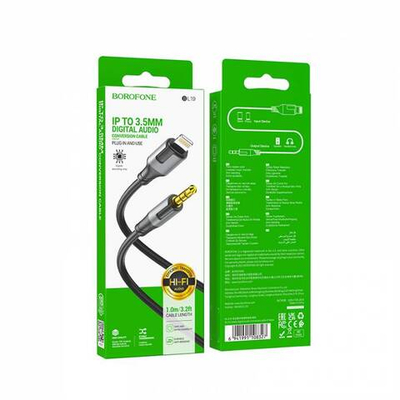 Аудио кабель AUX на Lighting Borofone BL19 (black)