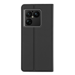 Чехол книжка из кожи черного цвета для Sony Xperia 1 VIII (1-8), серия Skin Pro Series от Dux Ducis
