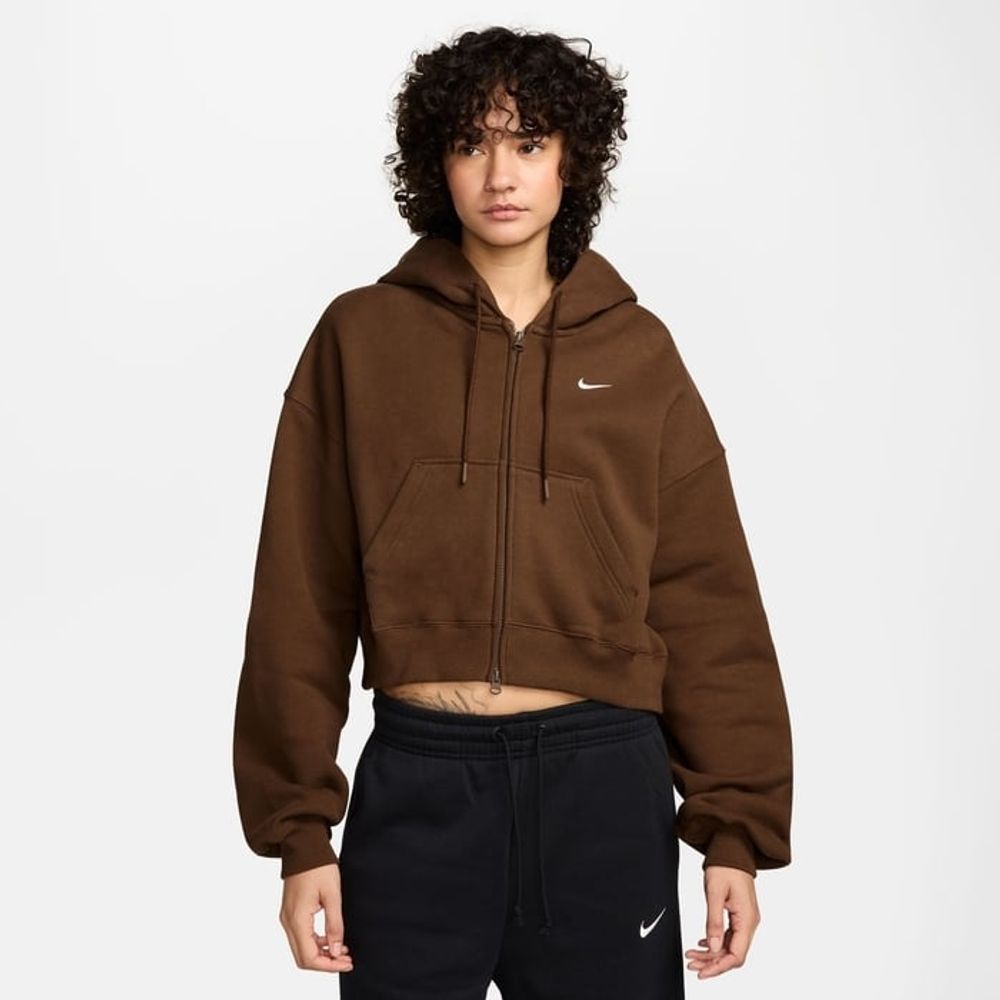 Толстовка женская NIKE W NK STDO FLC MW OS CRP FZ HDY