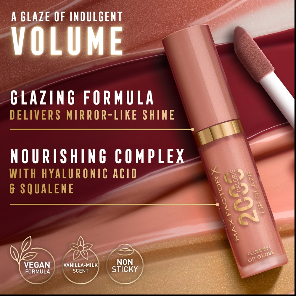 Max Factor 2000 Calorie Lip Glaze - Блеск для губ, придающий объем оттенок 010 Cotton Candy, 4 ml