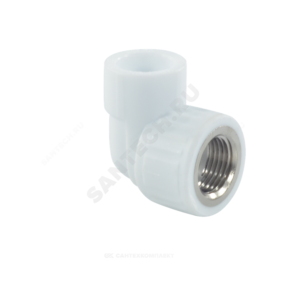 Угольник PP-R комбинированный белый Дн 25х3/4" ВР VALFEX 10125025