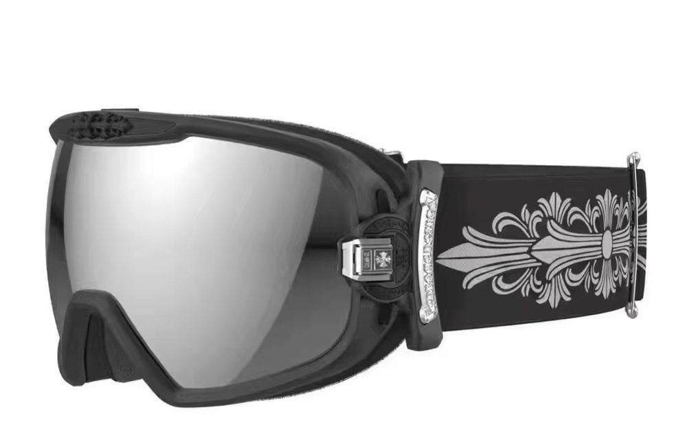 Chrome Hearts SILVER M0RNING FADE BLACK Coverage Unisex Ski Goggles