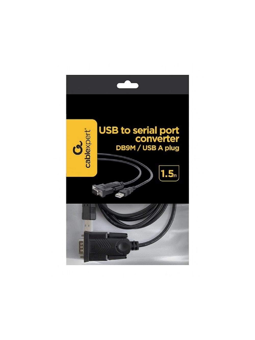 Gembird Конвертер USB->SERIAL UAS-DB9M-02 AM/DB9M, 1,5 м, PL2303TA, WinXP-Win8, черный, пакет