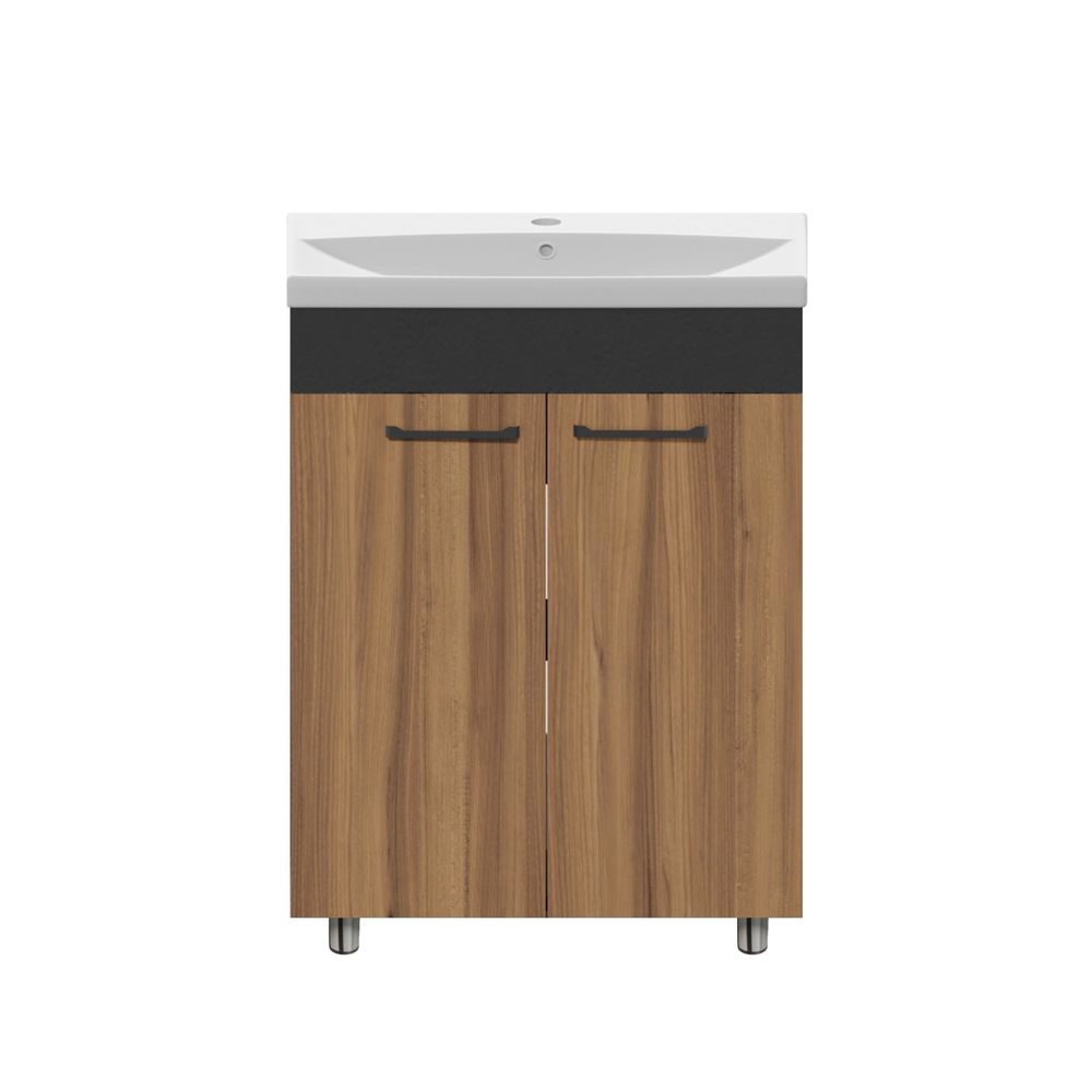 Тумба Neo Breeze 60, напольная, 2 двери, дерево-графит